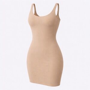 Assets Red Hot Label by Spanx Shaping Slip Dress Nude Beige Large Body Shaper
